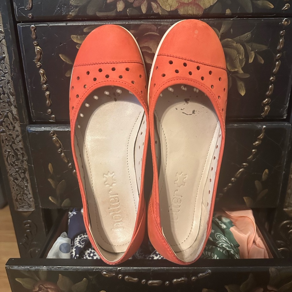 Hotter Red Casual Flats, sz 7